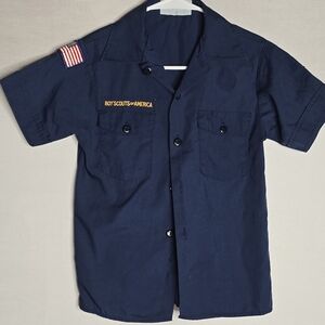 Boy Scouts of America Uniform Youth Shirt Blue Blue Medium (10-12) No Patches